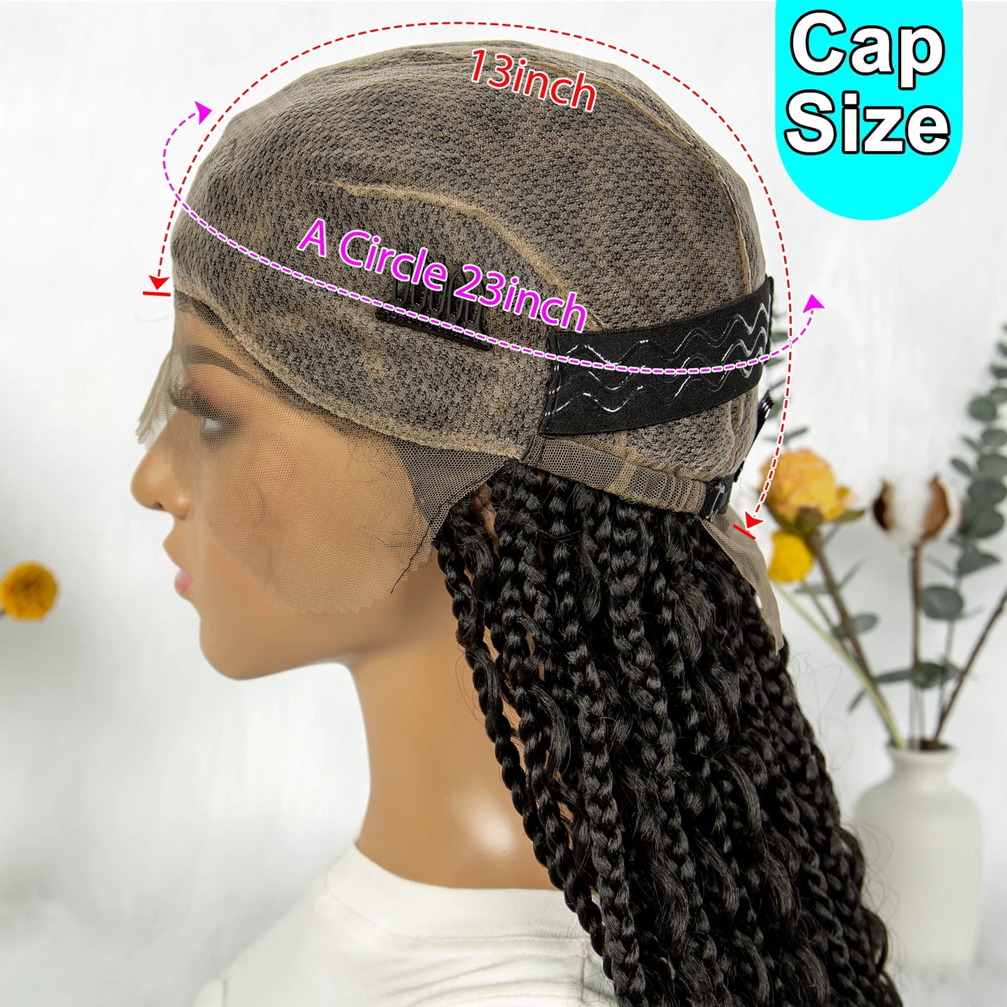 BohoGoddess™ Braided Wig – Full Lace Bohemian Box Braids with Curly Ends & Baby Hairs