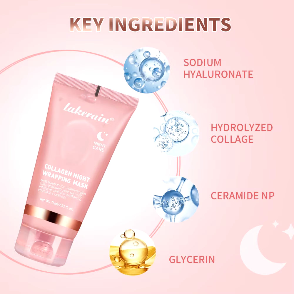 Revitalize Your Skin Overnight with 75Ml Collagen Peel-Off Mask - Deep Hydration & Nourishing Night Care Cream