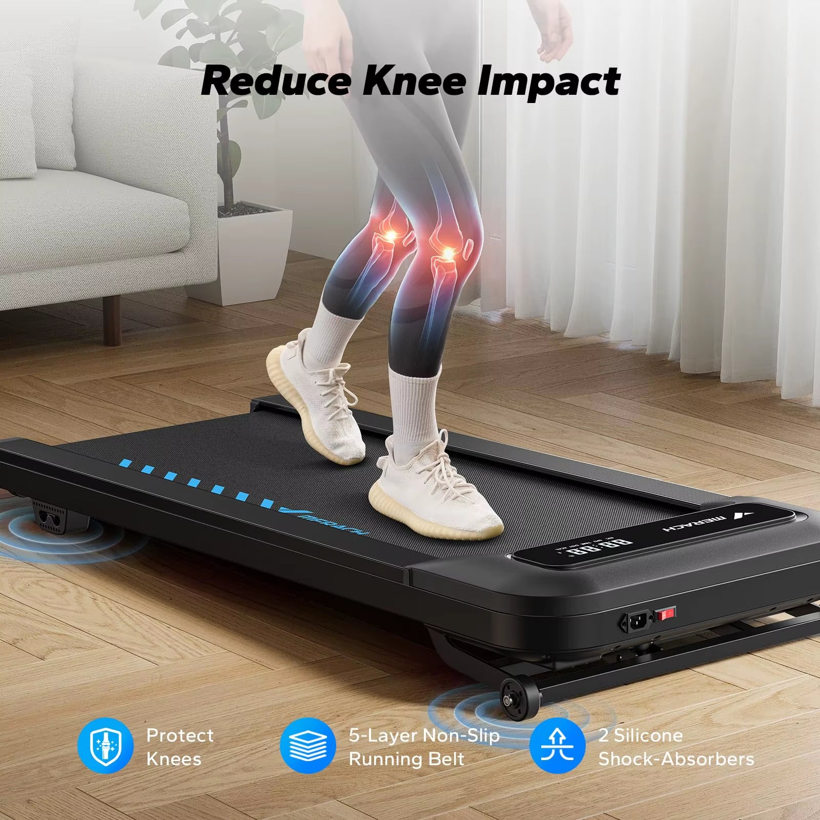 Quiet Walking Pad Treadmill – Under Desk, Portable, Remote Controlled