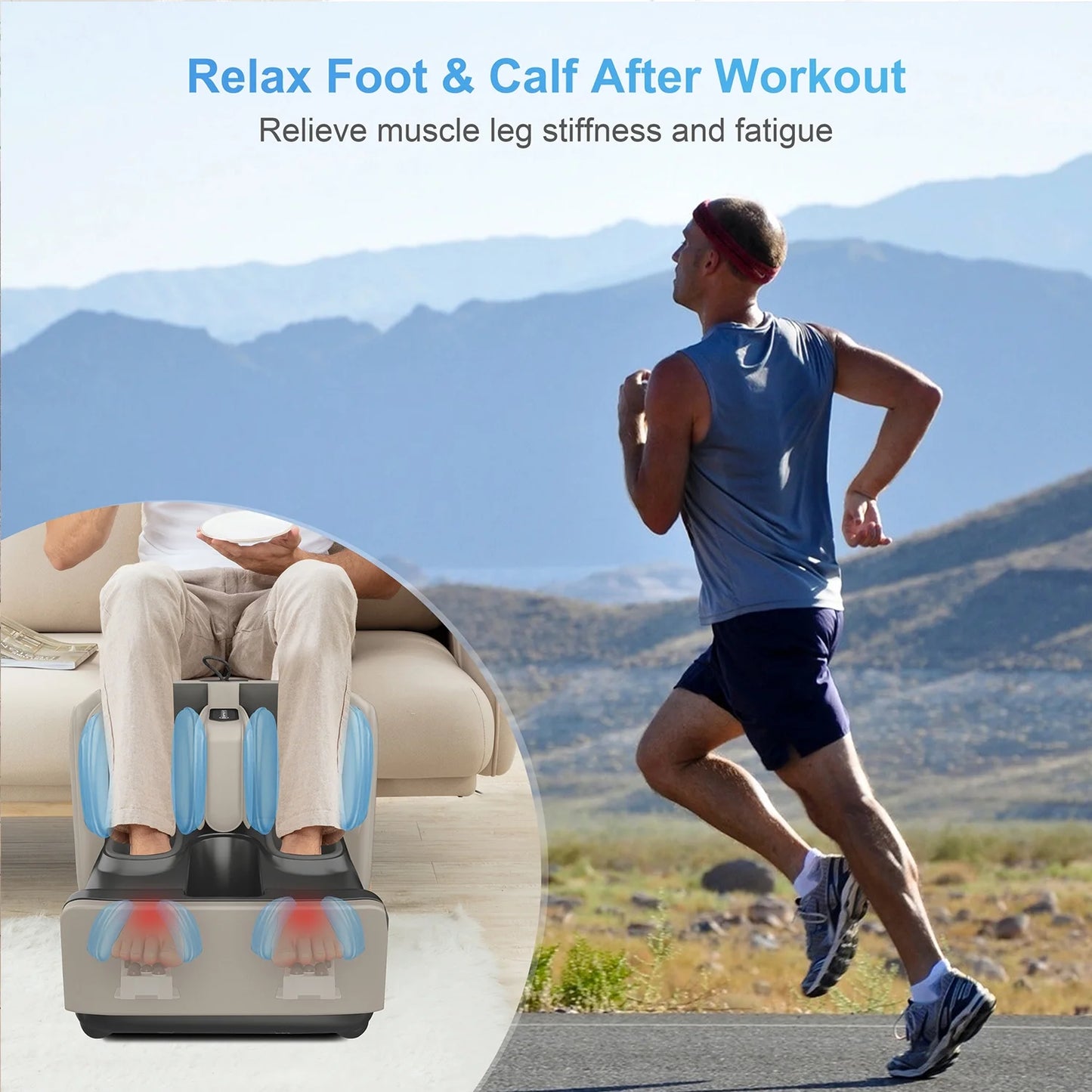 2-in-1 Shiatsu Foot & Calf Massager with Ottoman Rest – Heat Therapy & App Control
