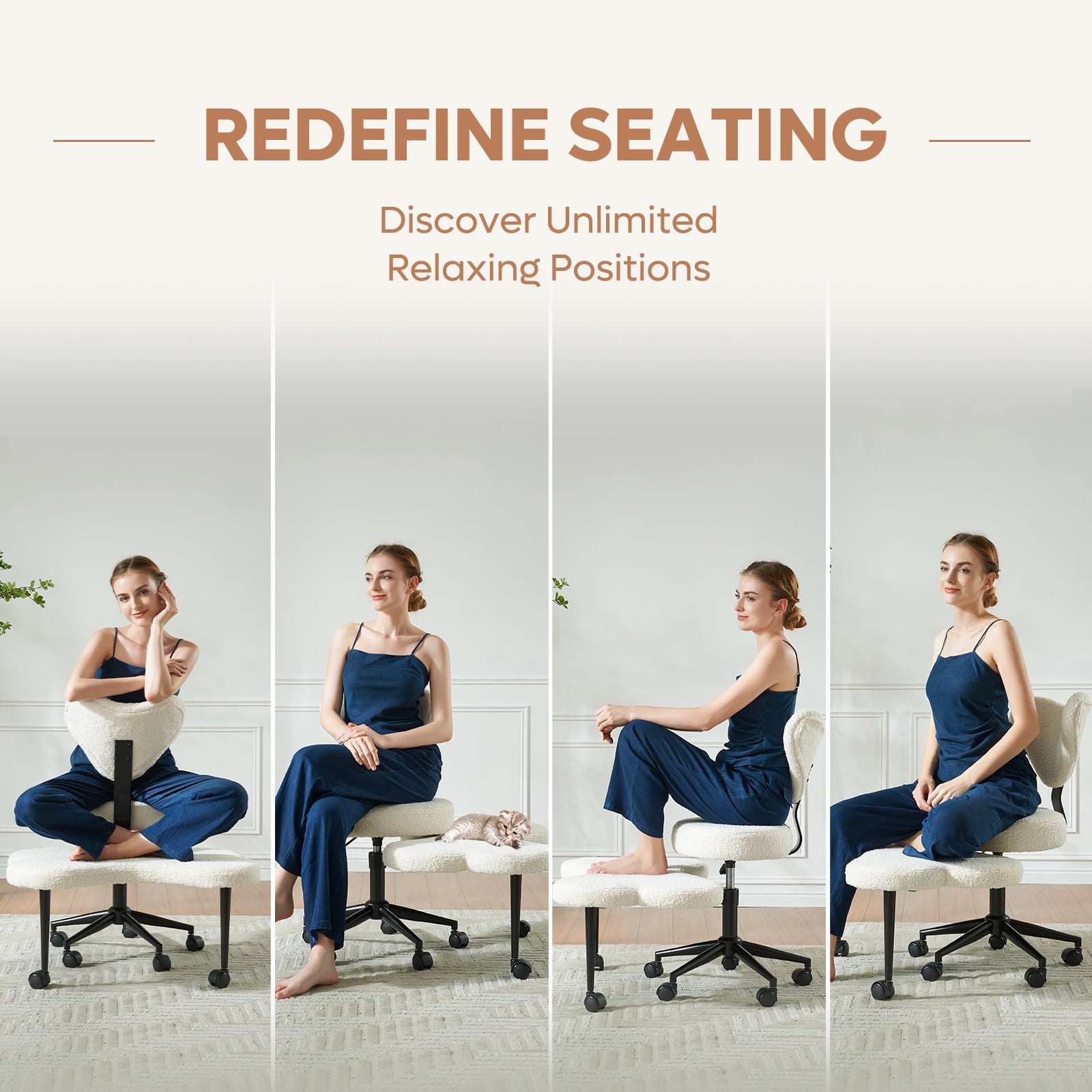 Zulo™ Meditation Chair – Cozy Teddy Fabric, Swivel Base, Ergonomic Design for Home & Office