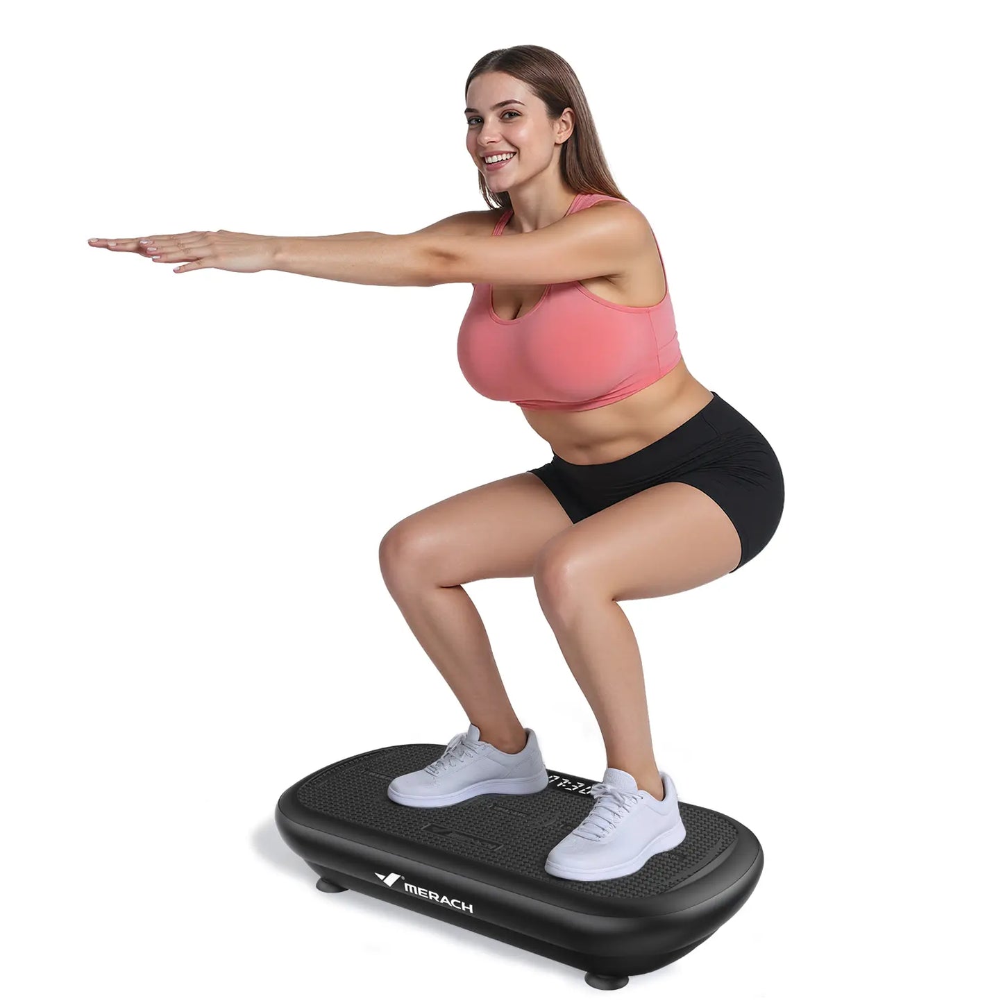 Merach High-Power Vibration Plate Exercise Machine,440Lbs Weight Capacity, Bluetooth Remote Control, 4 Workout Modes for Home Gym Fitness Equipment Backtoschool