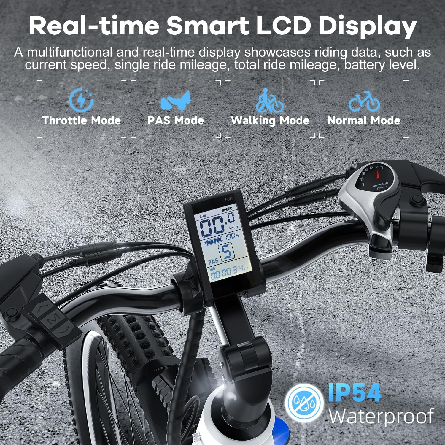 1000 Peak Electric Bike for Adults,Up 80 Miles Removable Battery Ebike, 26" Electric E Bike with 7-Speed,Adult Electric Bicycles for Commute Beach Snow Womens All Terrain