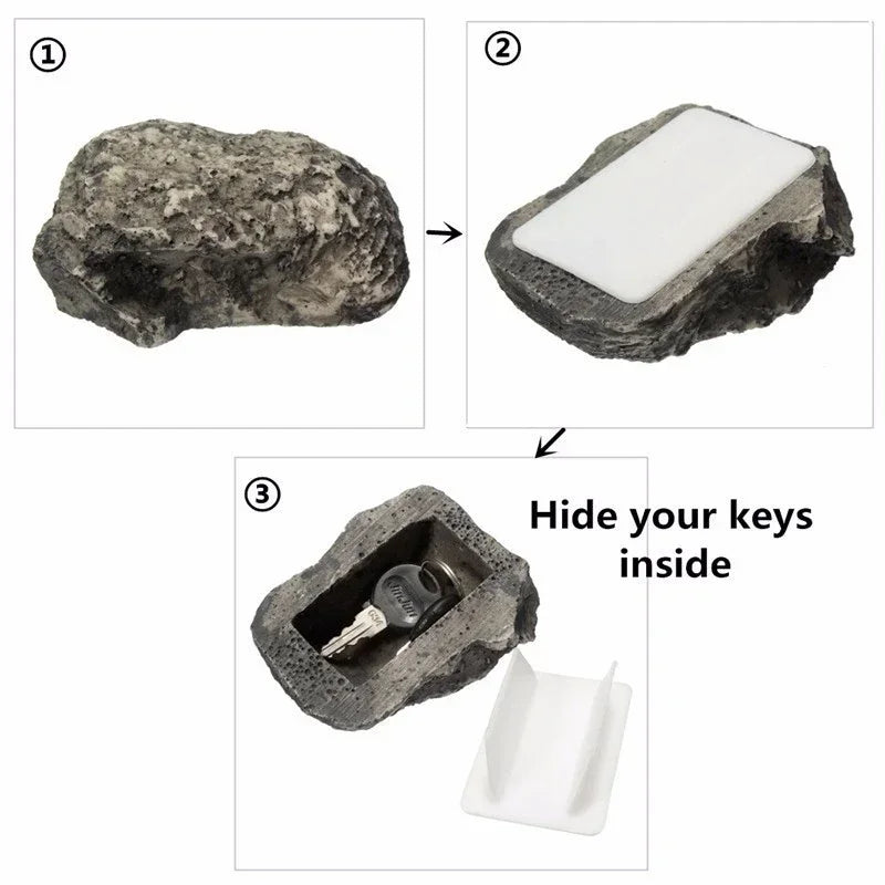 Hidden Stone Key Holder – Outdoor Spare Key Storage Box for Garden & Porch