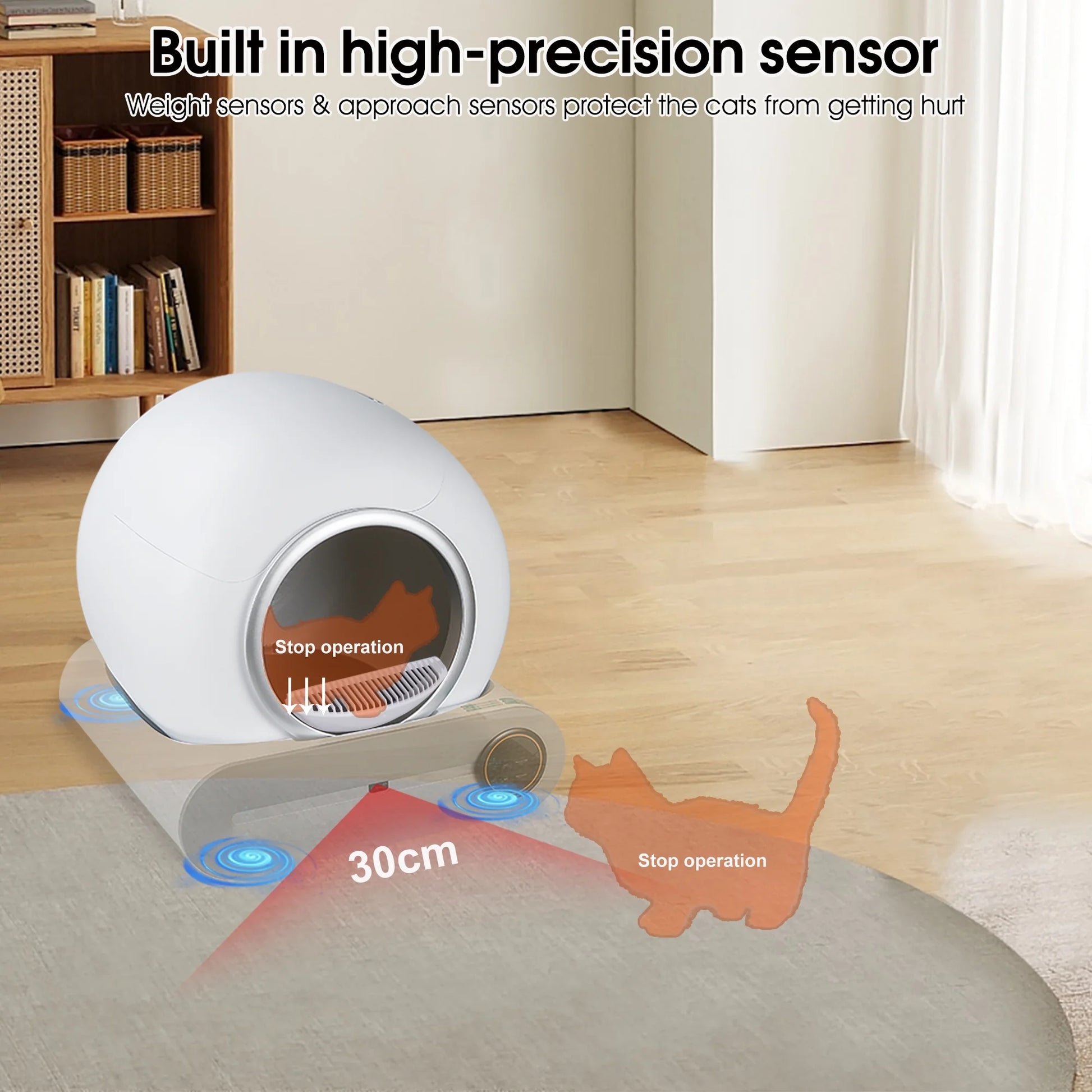 PawLuxe™ MaxClean 65L Automatic Self-Cleaning Litter Box – App-Controlled, Fully Enclosed, Multi-Cat Ready