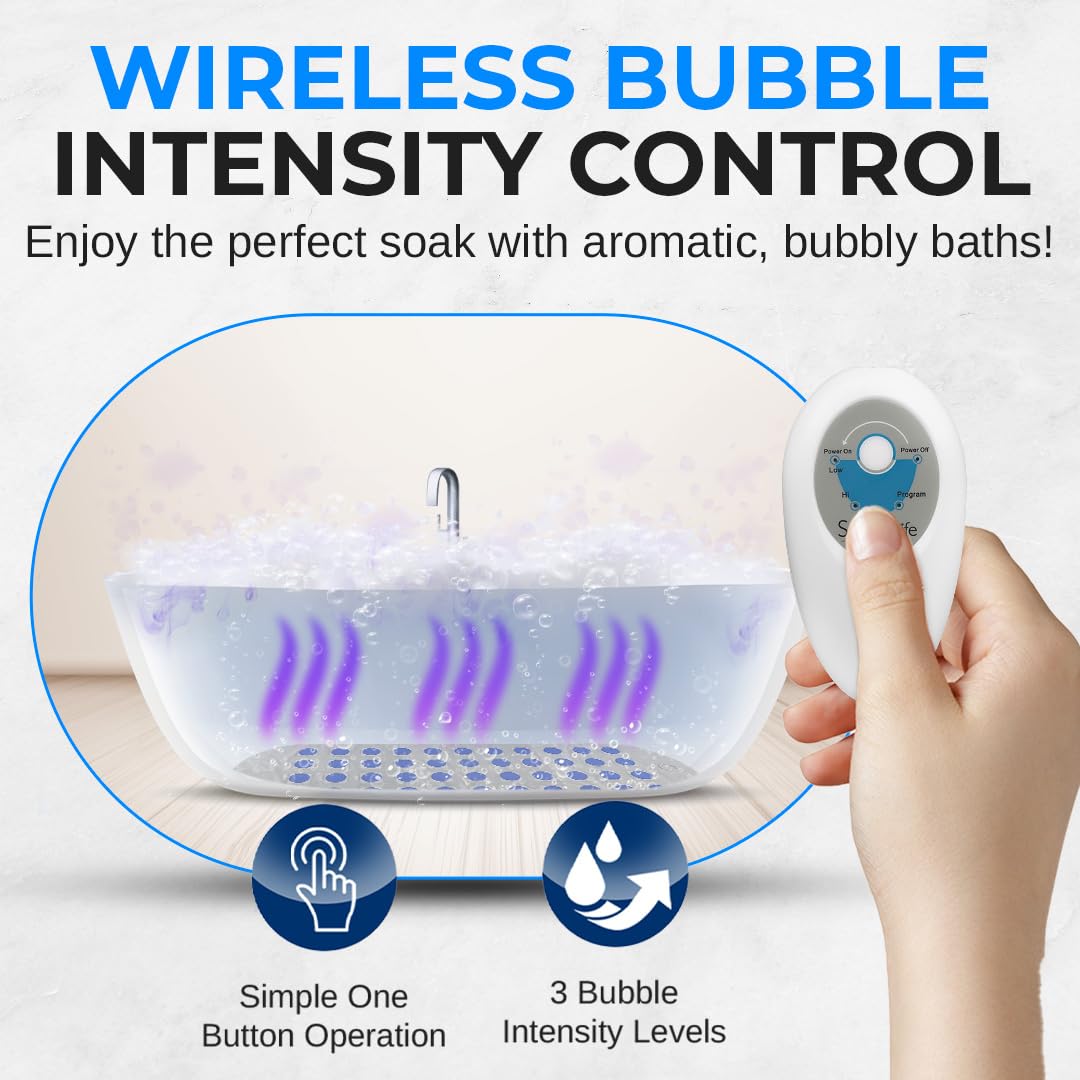 Ultimate Bubble Bath Mat - Non-Slip Spa Experience with Remote Control, Adjustable Bubbles, and Mold-Resistant Design!