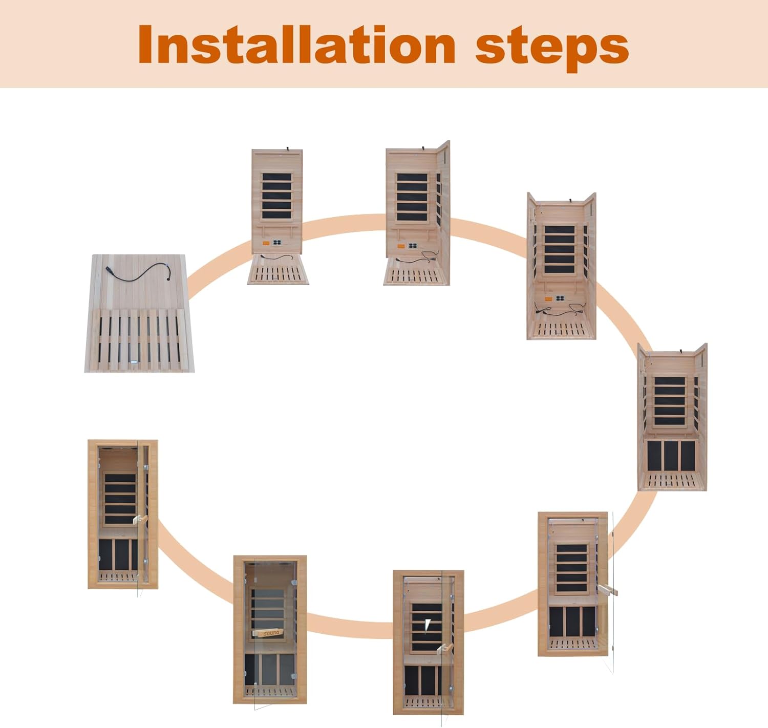 Far Infrared Home Sauna Mini Indoor Dry Personal Sauna Room,Hemlock Wood Sauna,With 1200W 5 Heating Panels, Heating Machine Equipment for Home Workout Yoga,Choice for Family( 27.16X32.28X59 Inch)