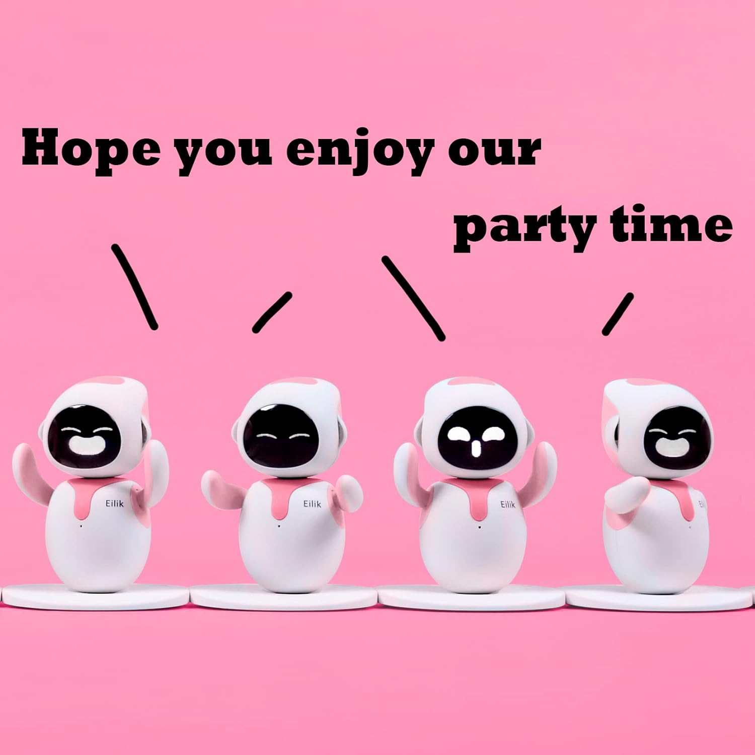 Eilik Pink - Touch Interactive Toys, Cute Robot Pets with Abundant Emotions. Idle Animations&Mini-Games, Unique Gift for Girls & Boys. Support Update.