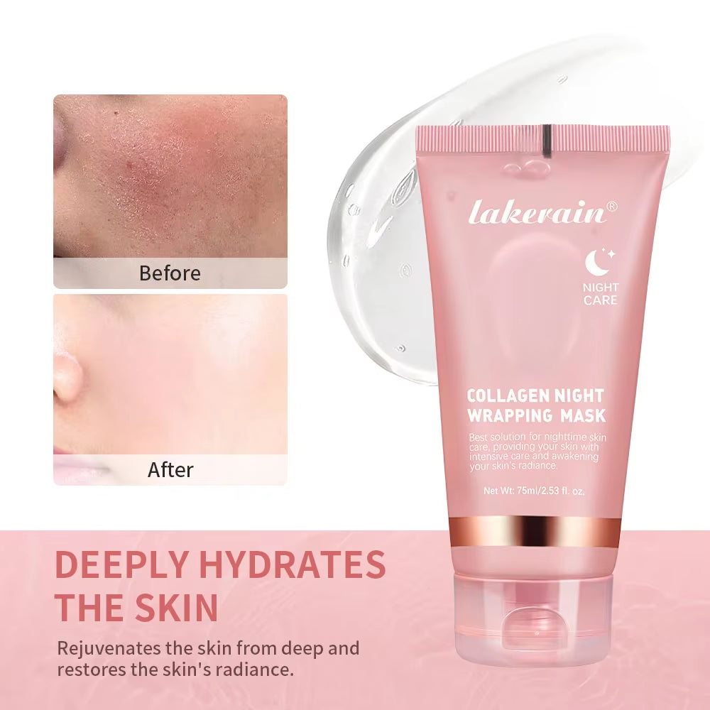 Revitalize Your Skin Overnight with 75Ml Collagen Peel-Off Mask - Deep Hydration & Nourishing Night Care Cream