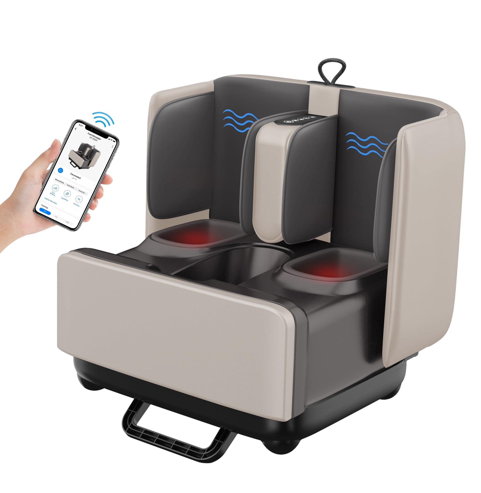 2-in-1 Shiatsu Foot & Calf Massager with Ottoman Rest – Heat Therapy & App Control