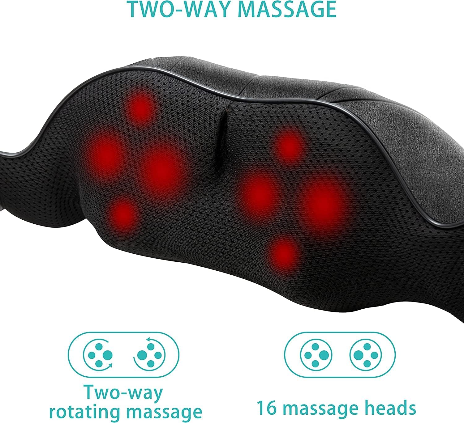 Shiatsu 4D Deep Tissue Back and Neck Massager with Heat - Perfect Father's Day Gift for Dad from Daughter!