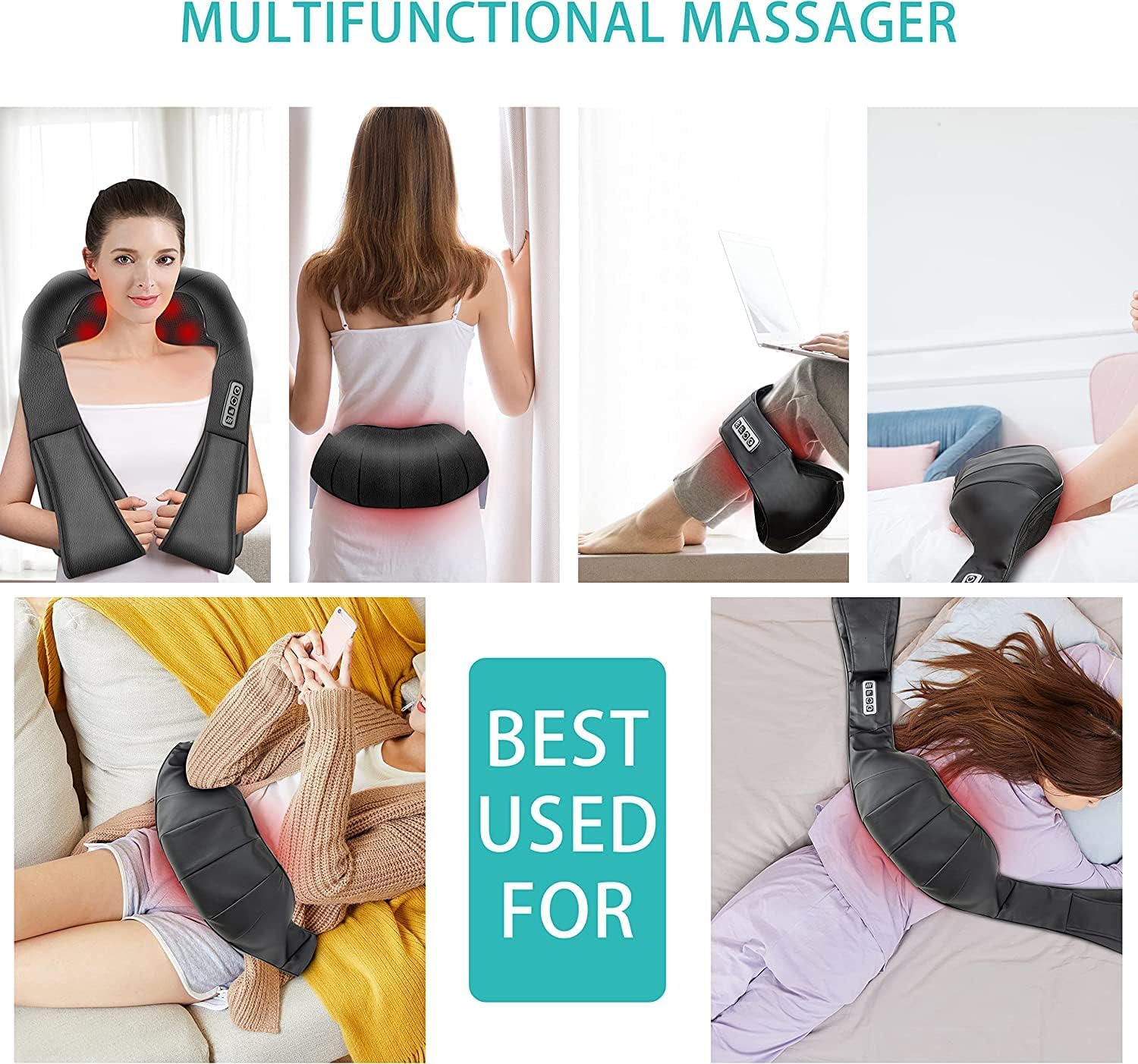 Shiatsu 4D Deep Tissue Back and Neck Massager with Heat - Perfect Father's Day Gift for Dad from Daughter!