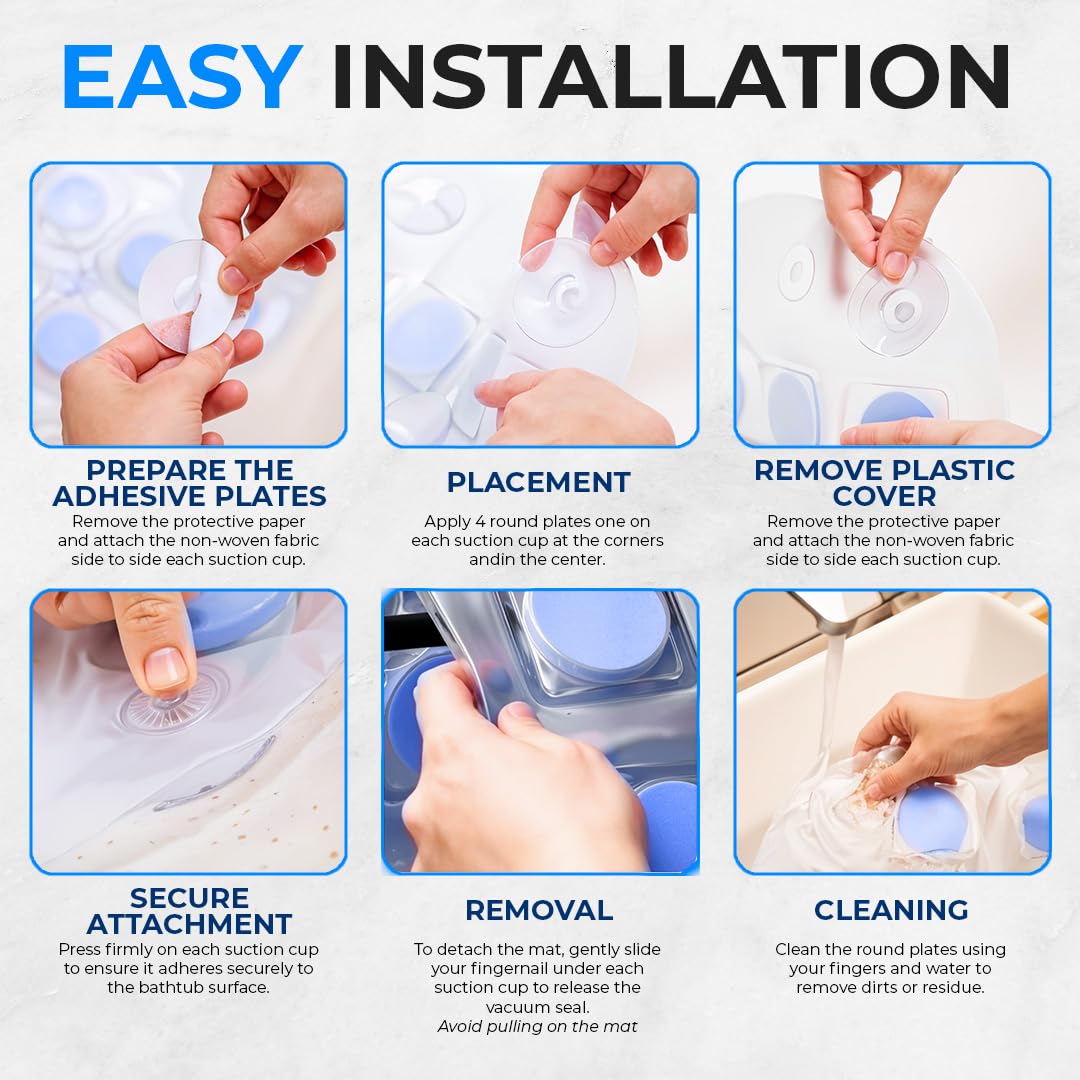 Ultimate Bubble Bath Mat - Non-Slip Spa Experience with Remote Control, Adjustable Bubbles, and Mold-Resistant Design!