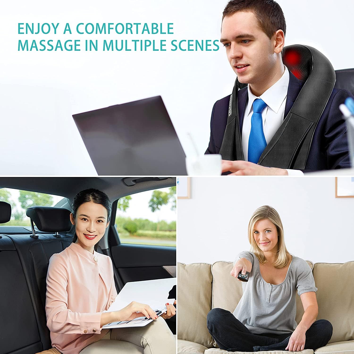 Shiatsu 4D Deep Tissue Back and Neck Massager with Heat - Perfect Father's Day Gift for Dad from Daughter!