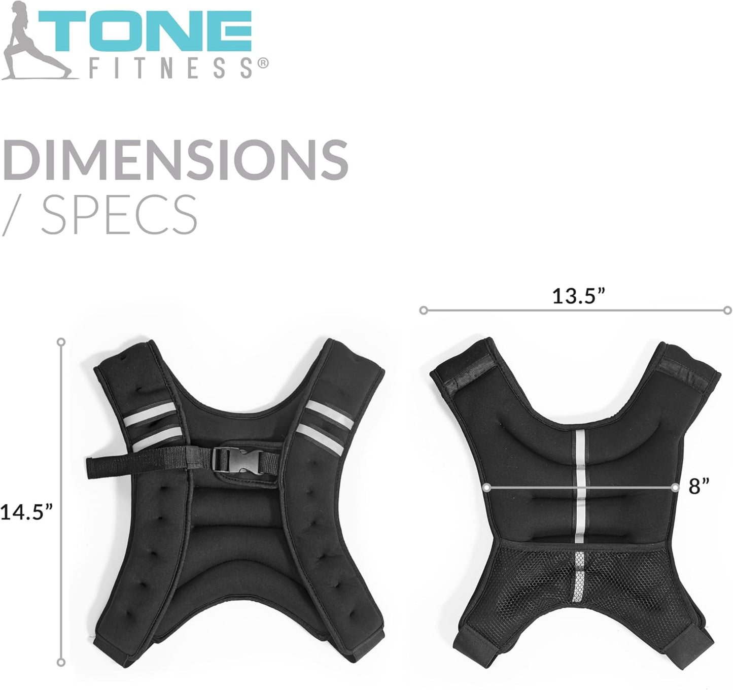 🏋️♂️ ToneFit™ Weighted Vest – 12 lb Neoprene Training Vest for Cardio, Strength & Speed