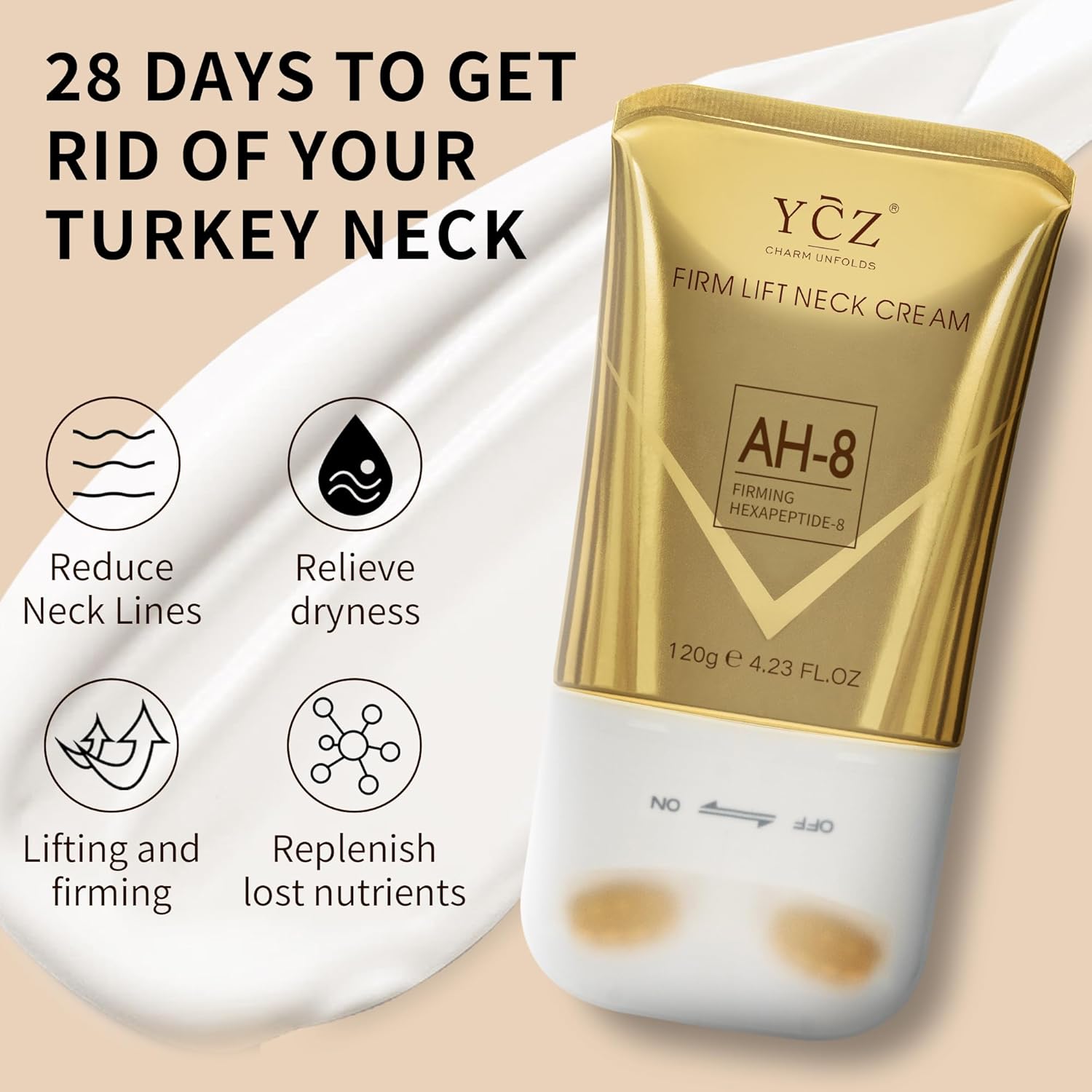 AH-8 Firming Neck Cream for Crepey Skin Body Care Comfort, Contains Hexapeptide, Moisturizing, Tightening Lotions Cosmetic Skin Care Skin Repair