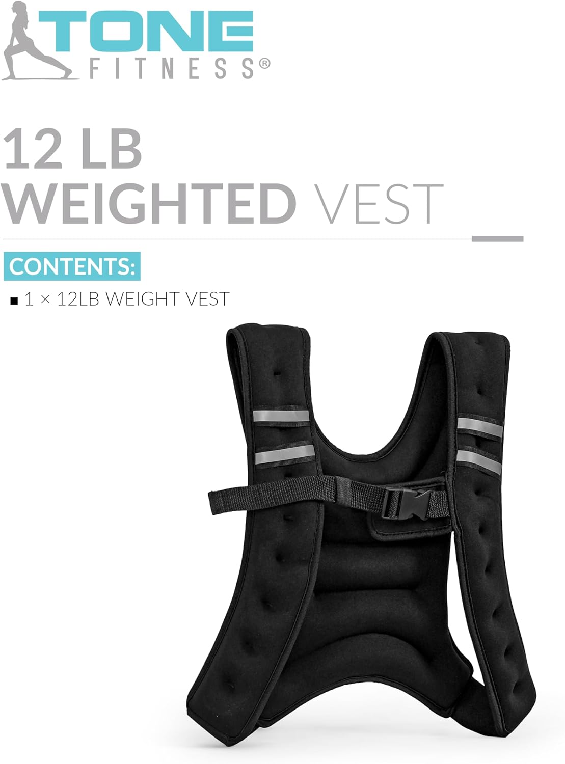 🏋️♂️ ToneFit™ Weighted Vest – 12 lb Neoprene Training Vest for Cardio, Strength & Speed