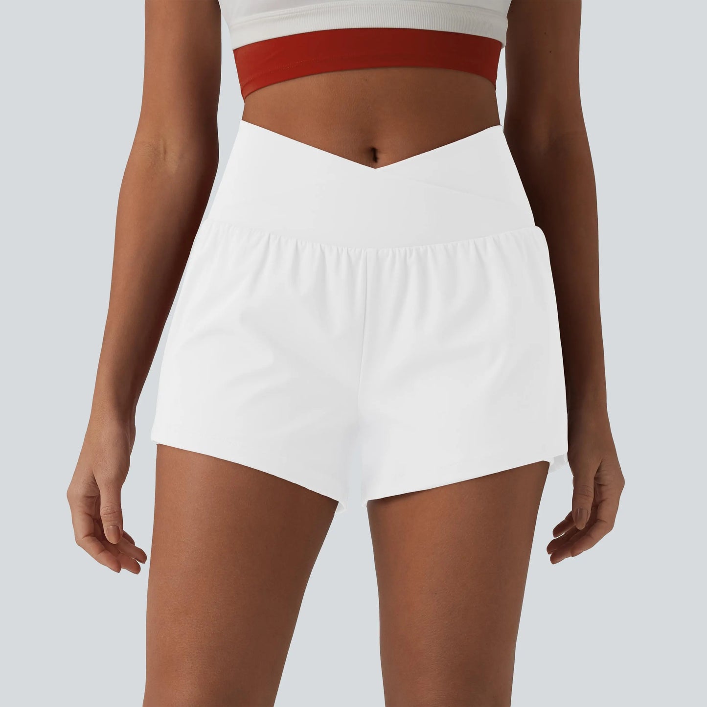 Halara Softlyzero™ Airy Crossover High Waisted 2-In-1 Cool Touch Yoga Shorts with Pockets