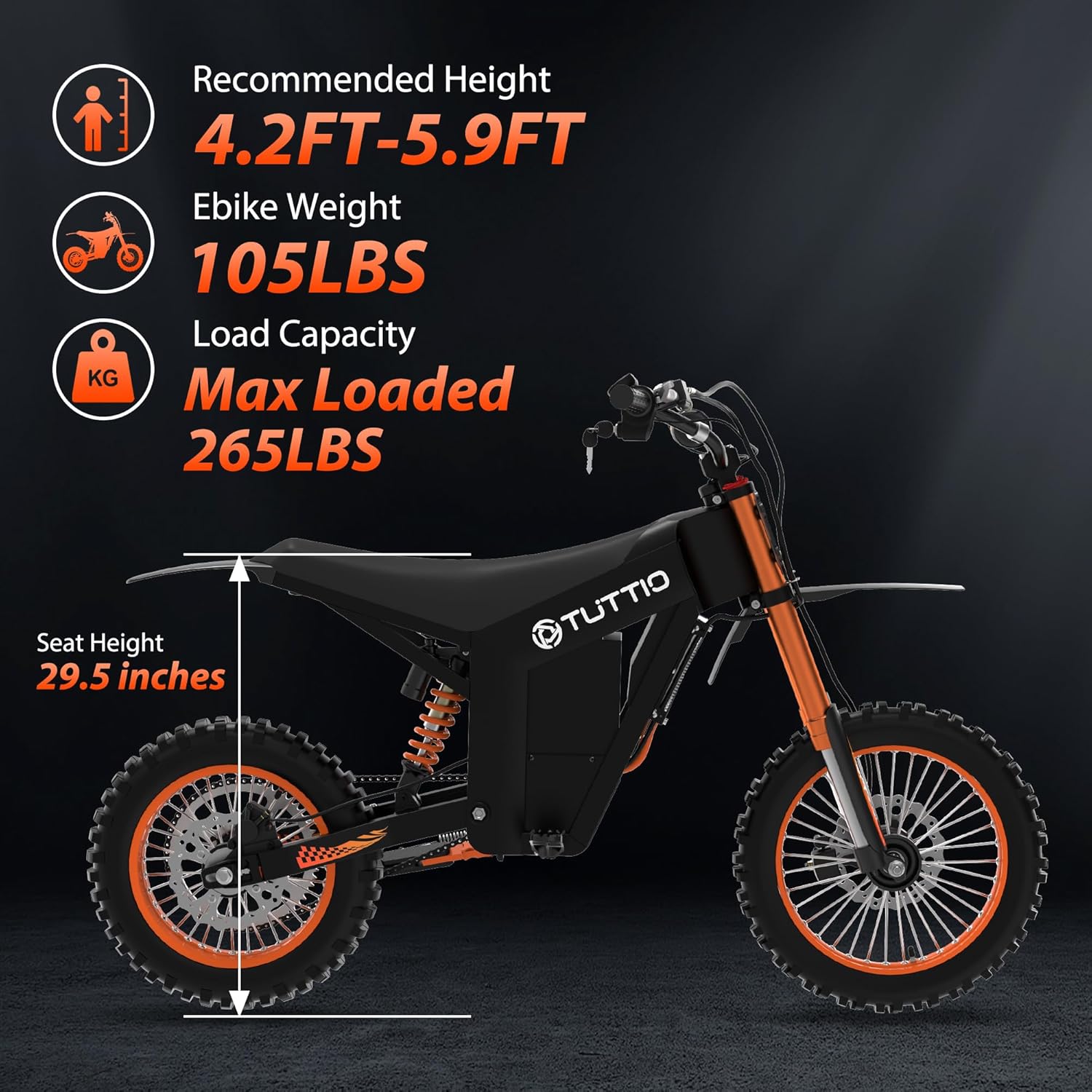 Soleil01 2000W Electric Dirt Bike for Teens & Adults – 48V 21Ah, 37MPH Off-Road Ebike with Hydraulic Brakes
