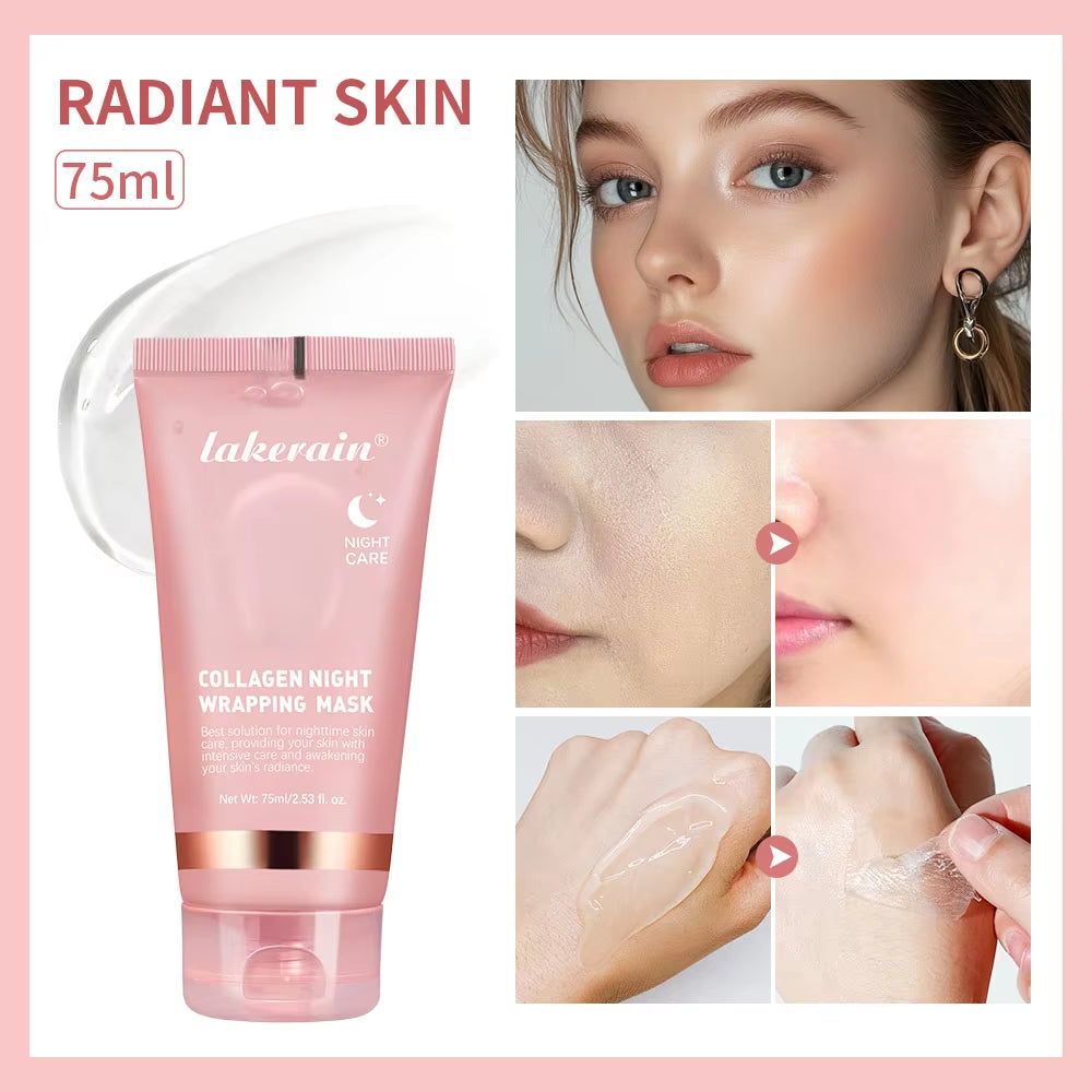 Revitalize Your Skin Overnight with 75Ml Collagen Peel-Off Mask - Deep Hydration & Nourishing Night Care Cream