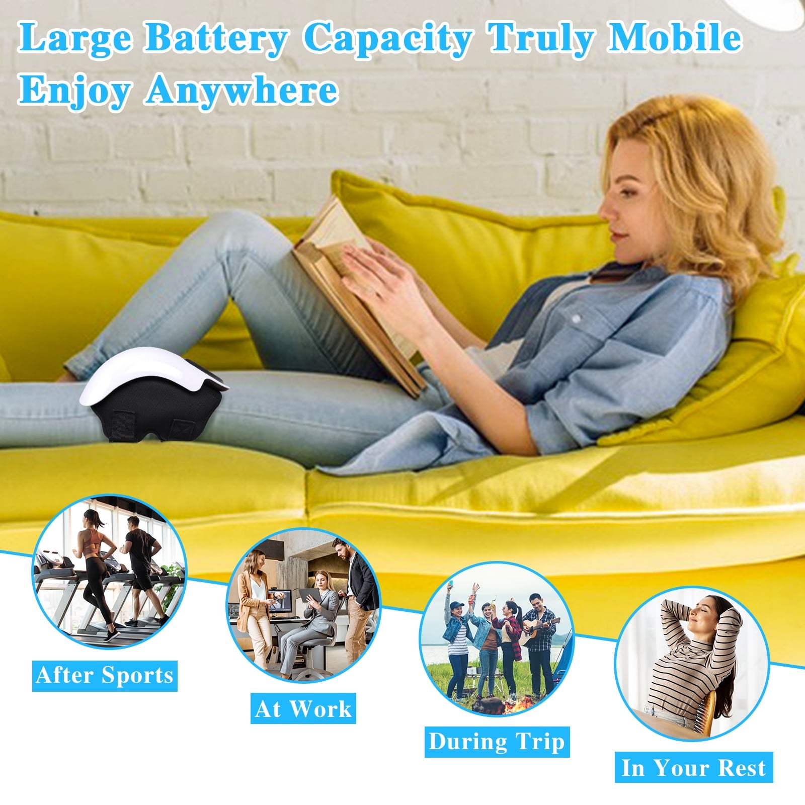 Cordless Knee Massager,Electric Infrared Heating Knee Massager,Air Pressure& Vibration