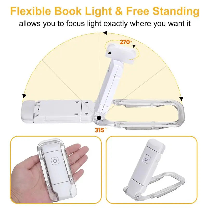 LumaClip™ – USB Rechargeable LED Book Light with Eye Protection & Portable Clip Design