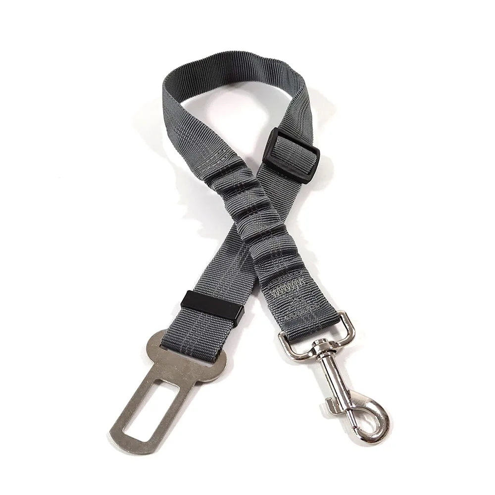 SafeRide™ Adjustable Dog Car Seat Belt – Pet Safety Harness Clip for Cars