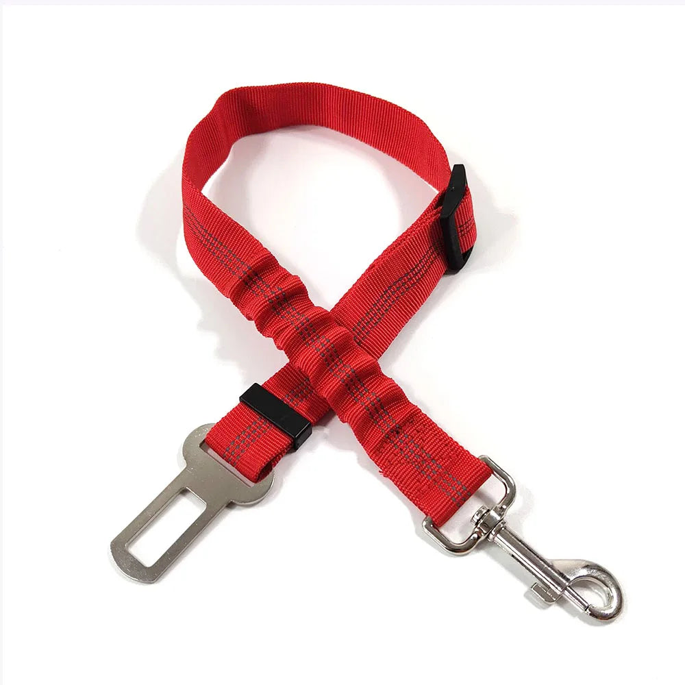 SafeRide™ Adjustable Dog Car Seat Belt – Pet Safety Harness Clip for Cars