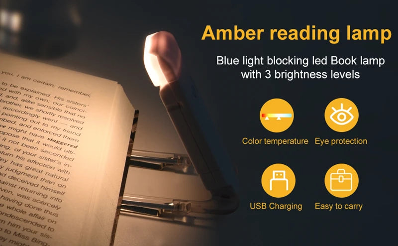 LumaClip™ – USB Rechargeable LED Book Light with Eye Protection & Portable Clip Design