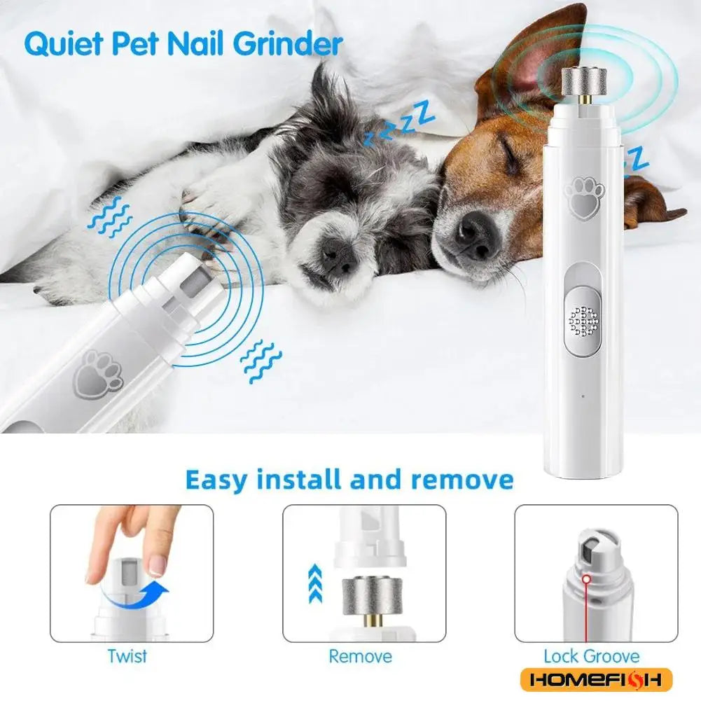 PawlishPro™ Electric Dog Nail Grinder – USB Rechargeable, Low Noise, Painless Pet Nail Trimmer for Small & Large Dogs