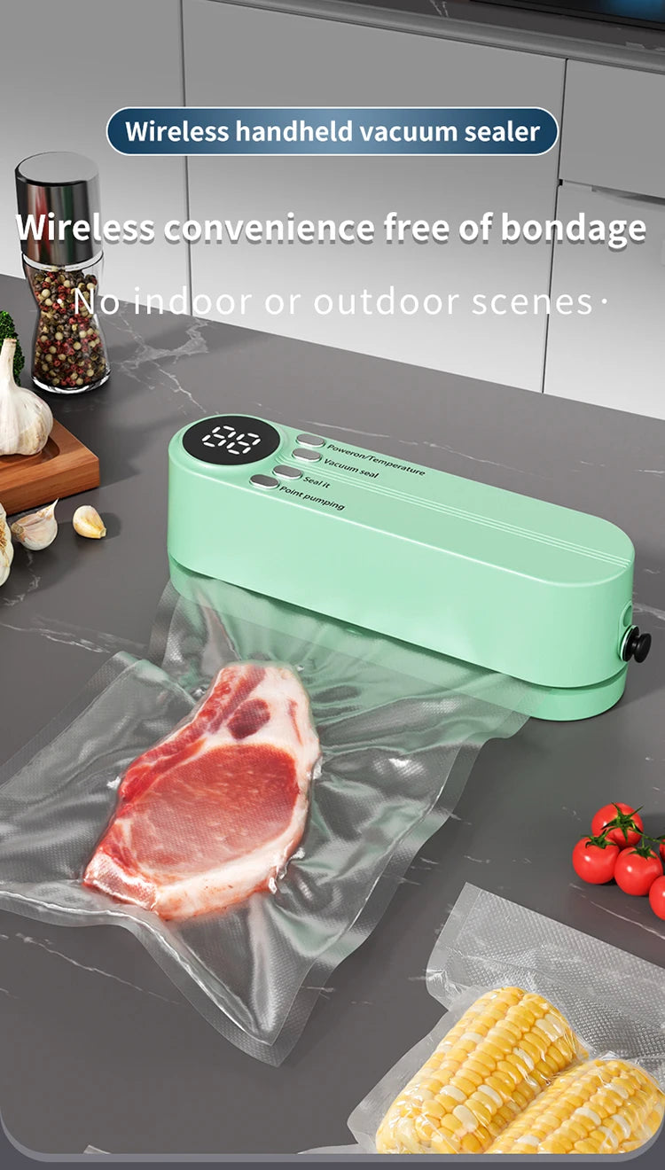 FreshZip™ Portable Vacuum Sealer – USB Rechargeable | Dry & Moist Food Storage with Bags & Pump
