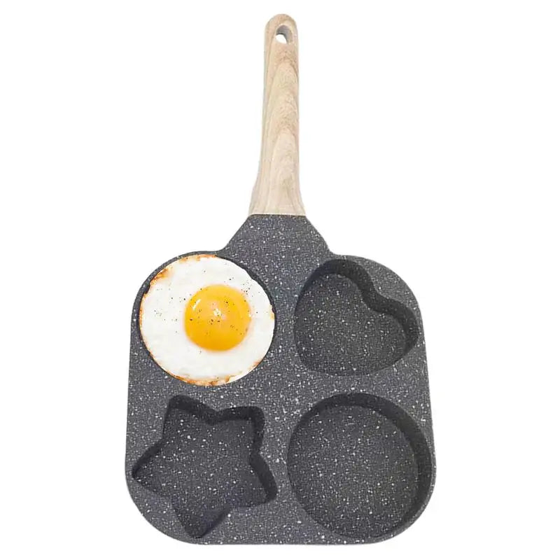 4-Hole Frying Pot Pan Thickened Omelet Pan Non-Stick Egg Pancake Steak Pan Cooking Egg Ham Pans Breakfast Maker Cookware Pan