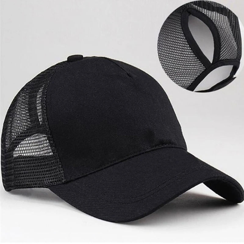 EasyFit™ Ponytail Hat – Mesh Snapback for Women