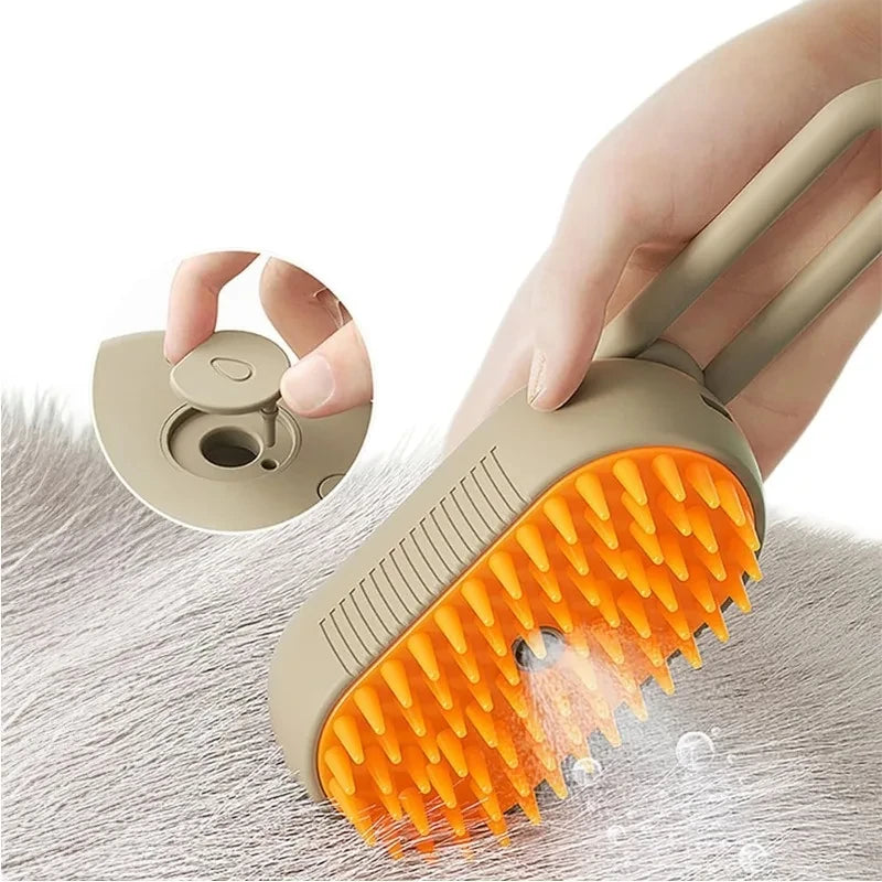 FurMist™ 3-in-1 Steam Grooming Brush – De-Shed, Detangle & Relax Your Pet