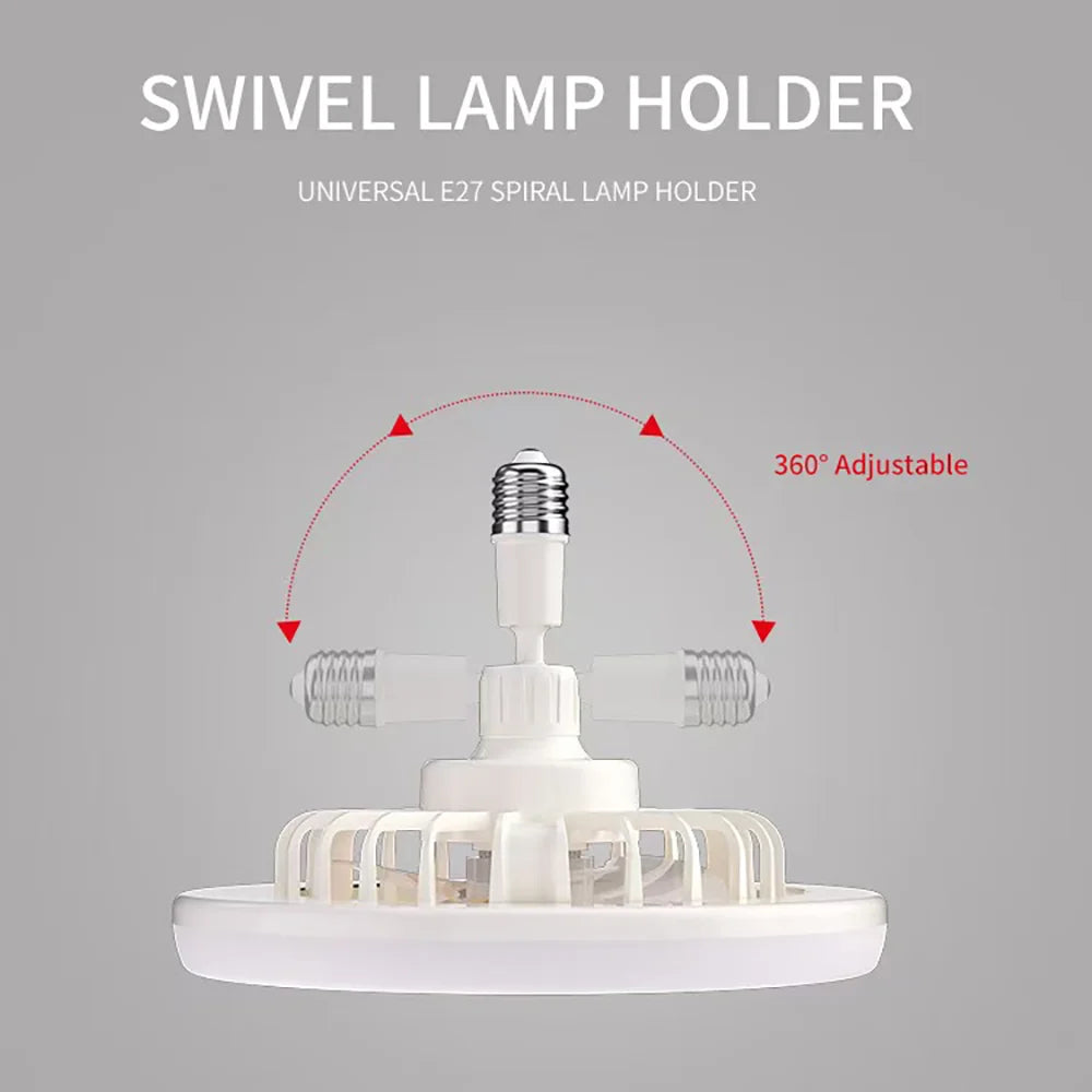Rotatable 3-in-1 Ceiling Fan Light with Remote – E27 Base for Bedroom & Living Room