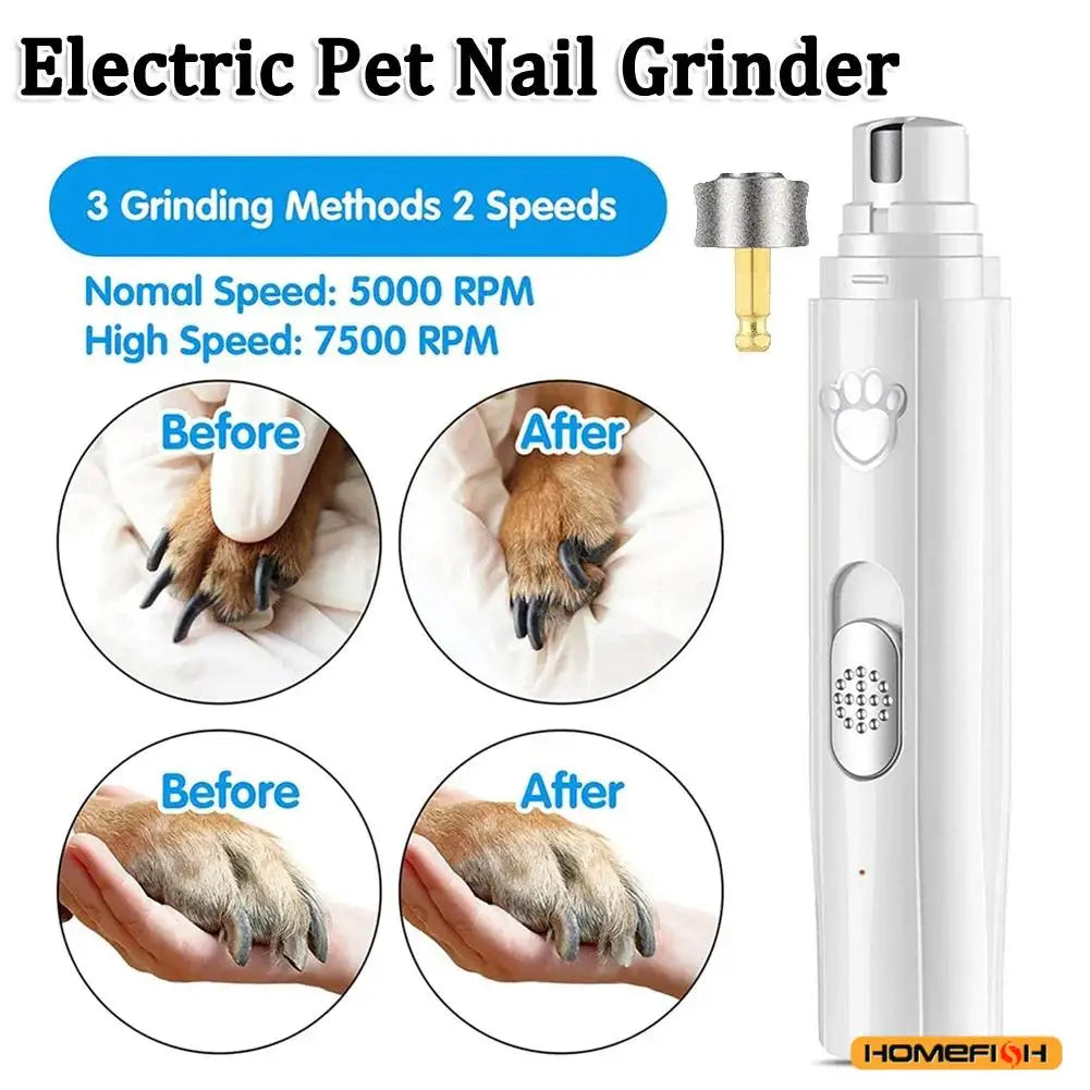 PawlishPro™ Electric Dog Nail Grinder – USB Rechargeable, Low Noise, Painless Pet Nail Trimmer for Small & Large Dogs