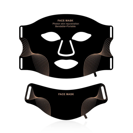 Silicone Red Light Therapy Mask 7 Color LED Face Mask anti Aging Rejuvenation Brighten Facial Mask with Eye Protection Cushion