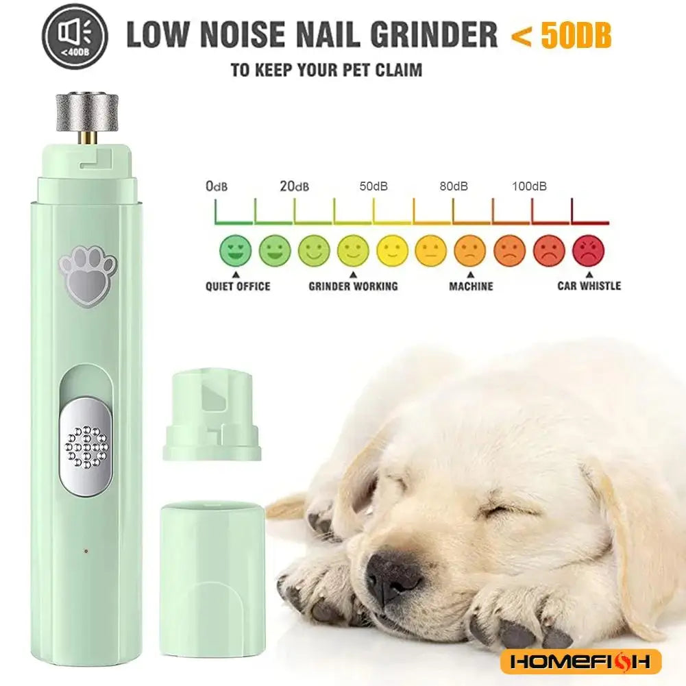 PawlishPro™ Electric Dog Nail Grinder – USB Rechargeable, Low Noise, Painless Pet Nail Trimmer for Small & Large Dogs