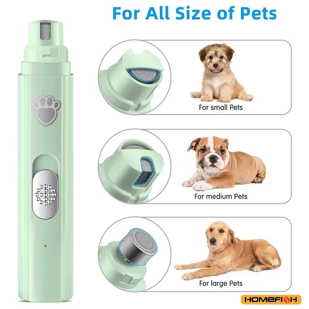 PawlishPro™ Electric Dog Nail Grinder – USB Rechargeable, Low Noise, Painless Pet Nail Trimmer for Small & Large Dogs