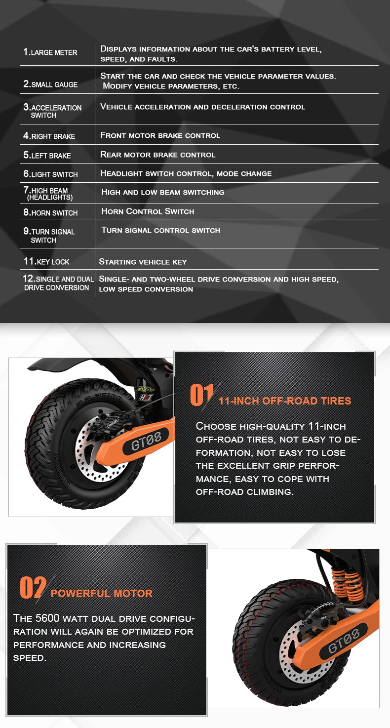 Arwibon™ 5600W Dual Motor Electric Scooter – 46 MPH, Off-Road, Foldable with Seat