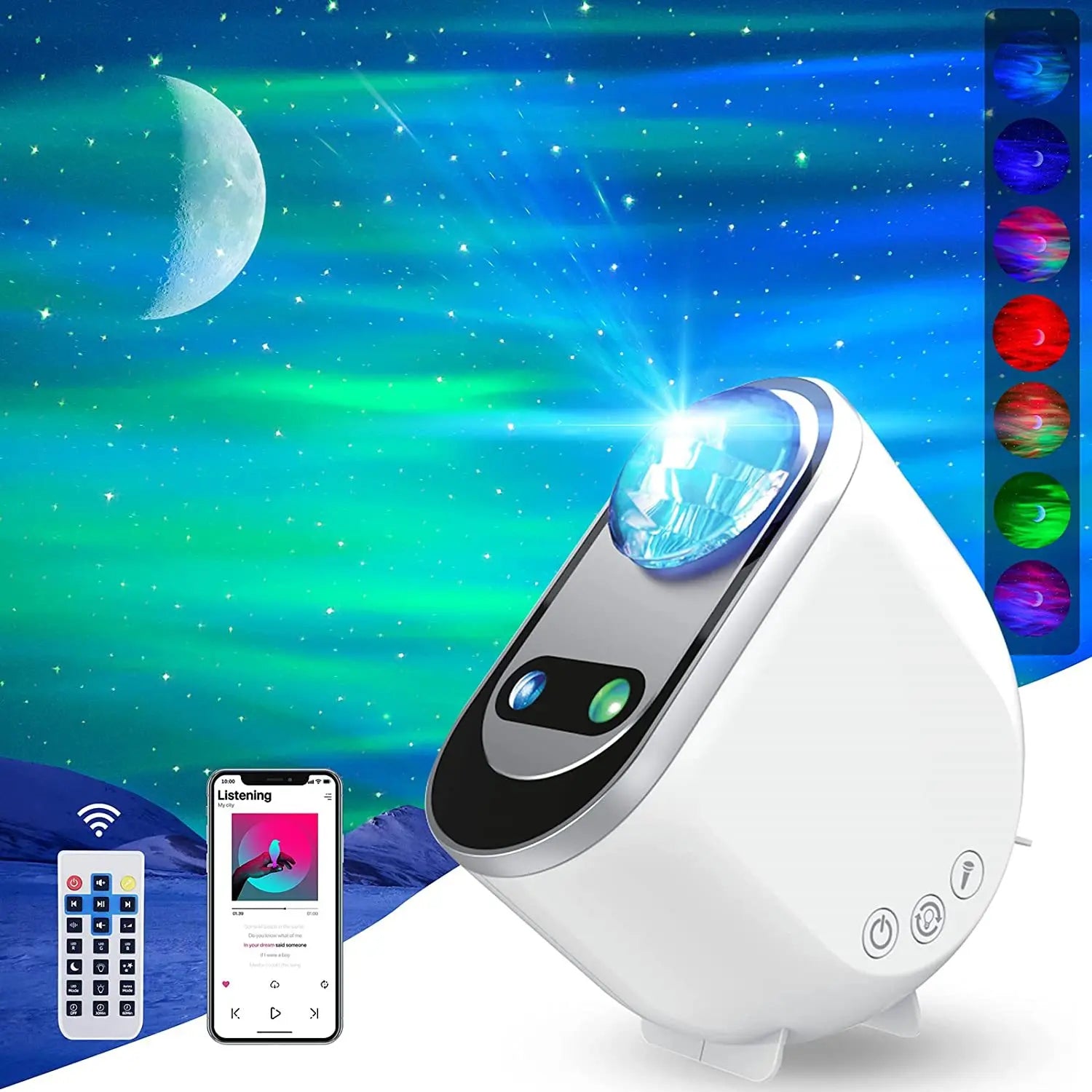 Enchanting Aurora Borealis LED Star Projector - Magical Galaxy Night Light for Home & Bedroom Decor, Perfect Gift!