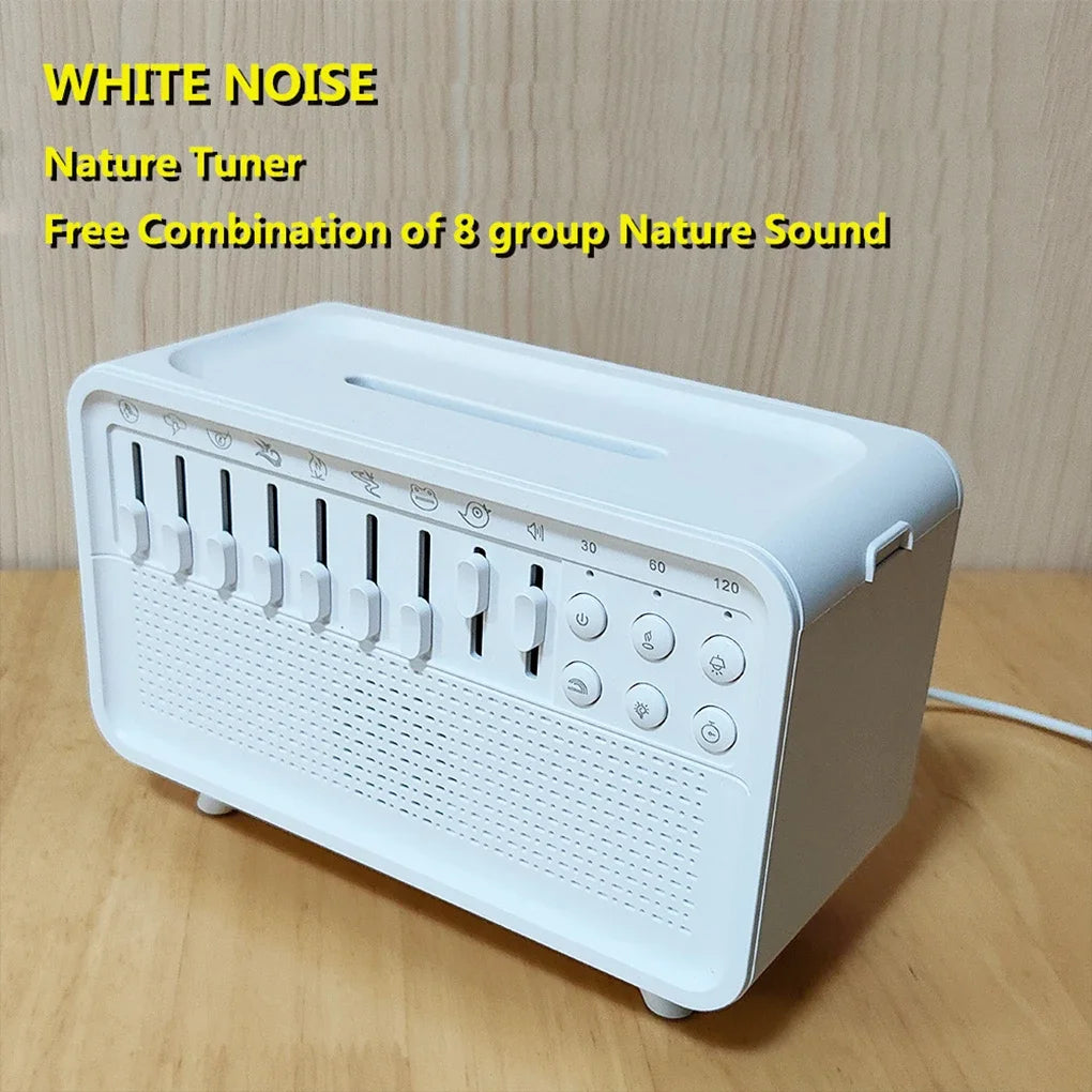 NEW 3 in 1 Bluetooth-Compatible Speaker White Noise Sleep Aid Night Light Humidifier All-In-One Machine Free 8 Goup Nature Sound