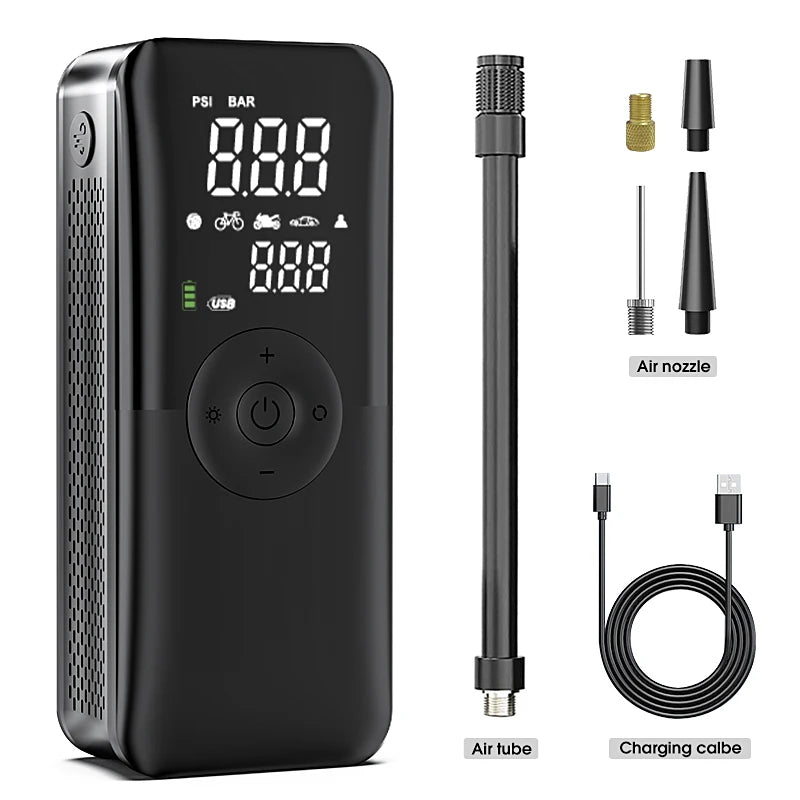 CARSUN AirVolt™ Digital Tire Inflator – Portable Cordless Air Pump for Car, Bike & Sports
