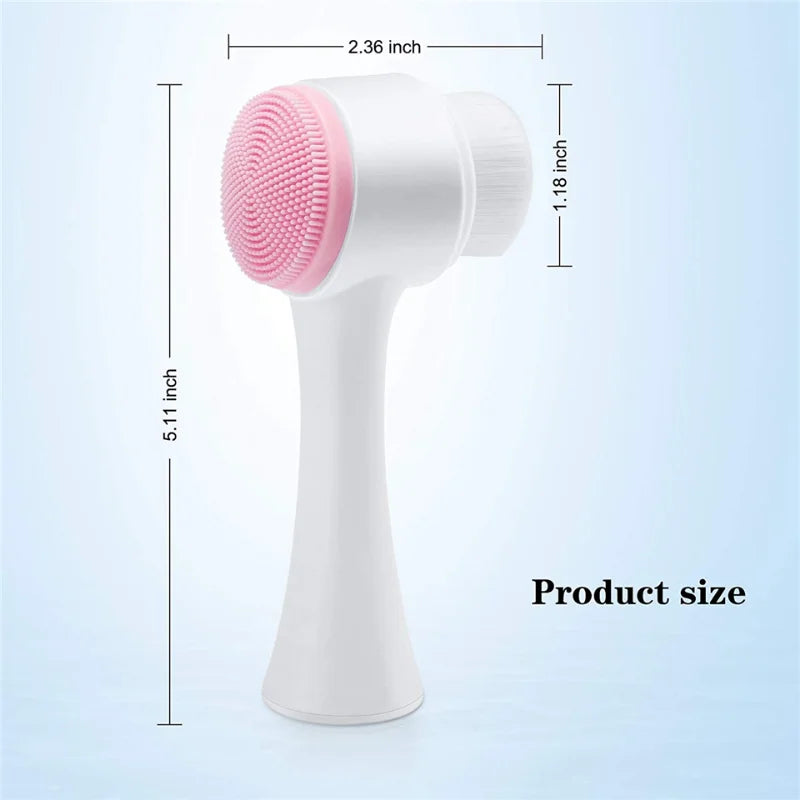 GlowDuo™ Double-Sided Facial Cleansing Brush – Deep Clean, Gentle Exfoliation & Relaxing Massage