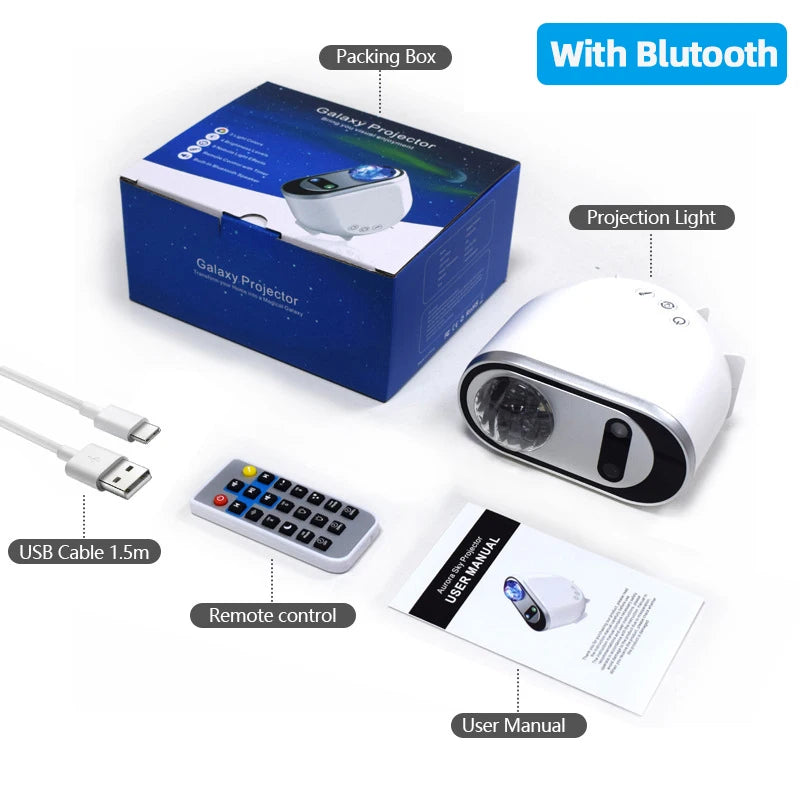 Enchanting Aurora Borealis LED Star Projector - Magical Galaxy Night Light for Home & Bedroom Decor, Perfect Gift!