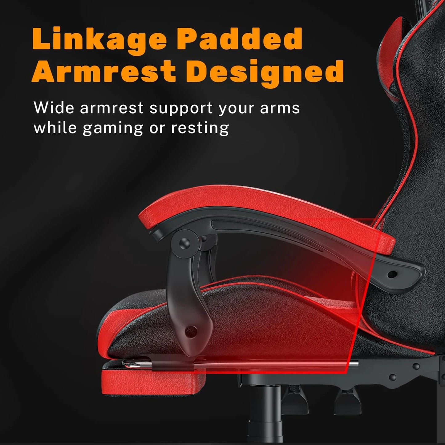 BIGZZIA™ Ergonomic Gaming Chair with Footrest – High-Back Recliner with Lumbar & Headrest Support