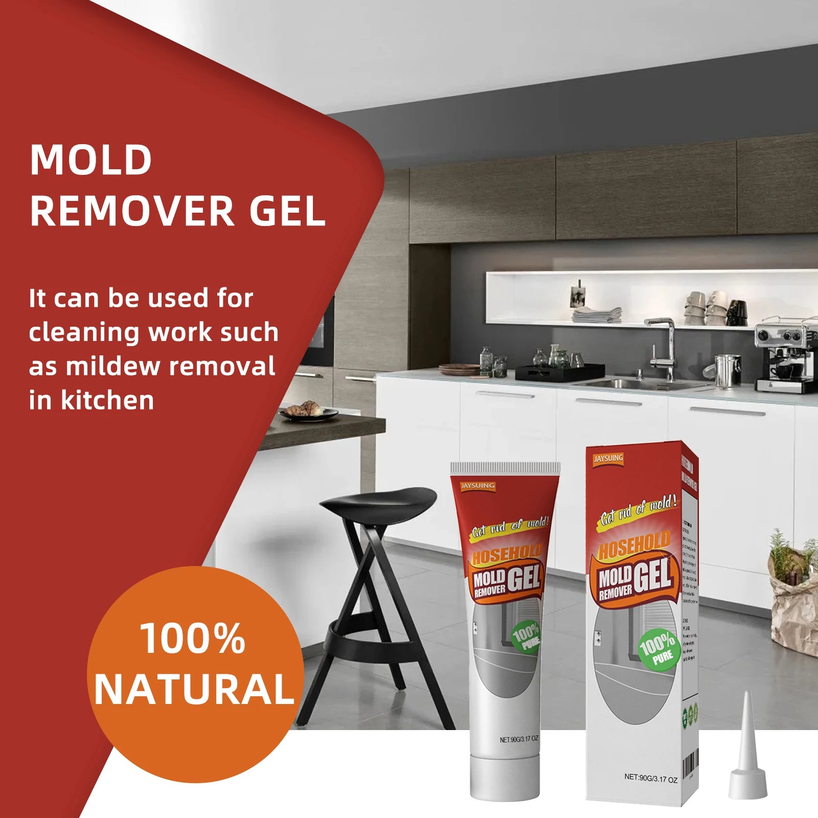 Household Mold Remover Gel – Eliminates Mold, Mildew, Odor & Stains | 1–10 Pack Options