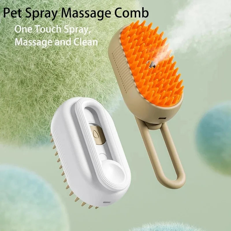 FurMist™ 3-in-1 Steam Grooming Brush – De-Shed, Detangle & Relax Your Pet