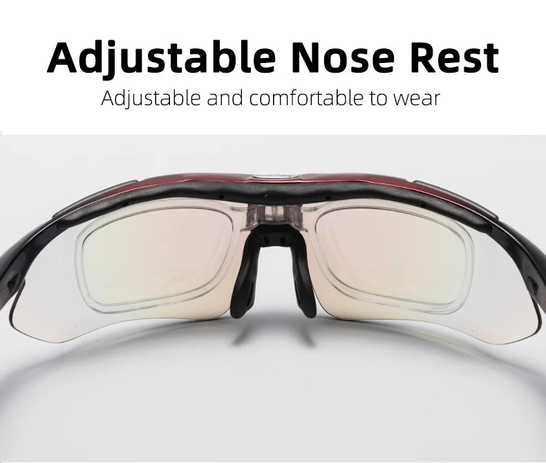 ROCKBROS Polarized Sports Sunglasses – 5 Lens Interchangeable Set