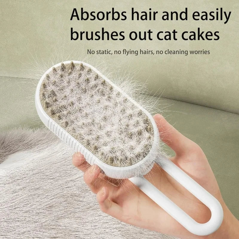 FurMist™ 3-in-1 Steam Grooming Brush – De-Shed, Detangle & Relax Your Pet